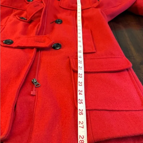 MERONA Women's Bold Red Pea Coat, size Large - Picture 6 of 7